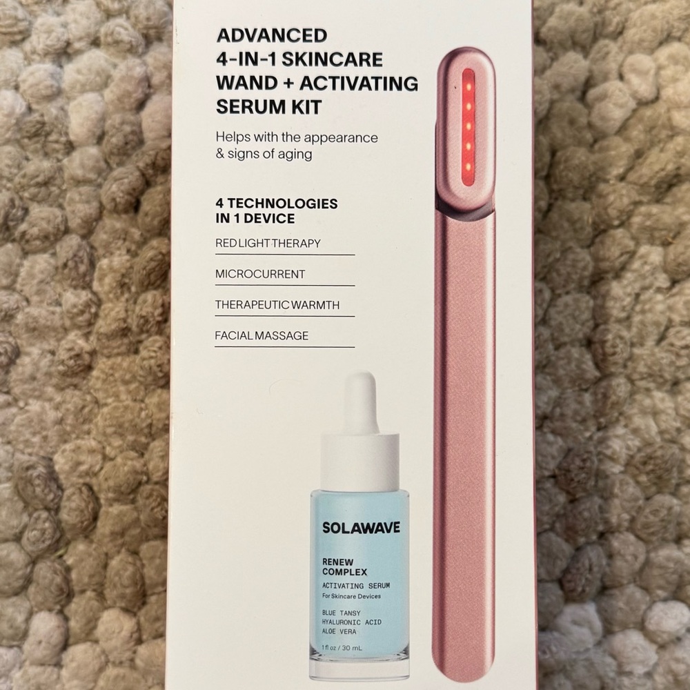 Solawave Rose Advanced 4 in 1 Skincare Wand and Activating Serum Set